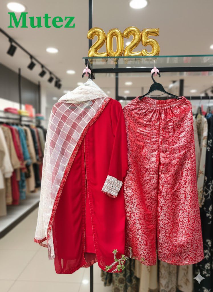 Sniff Luxe Banarsi Panel Set with Organza Dupatta