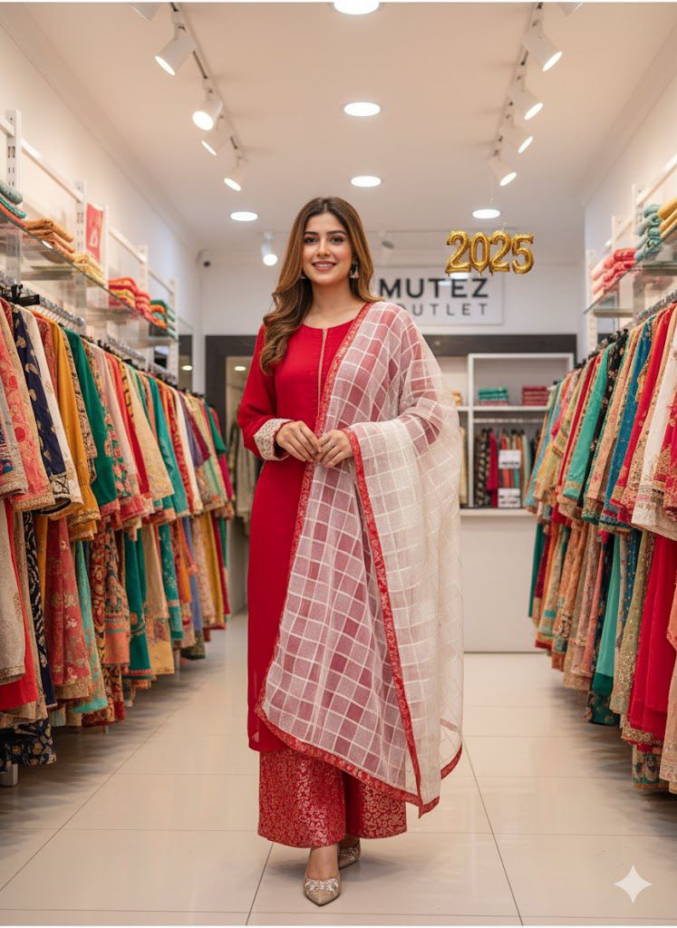 Sniff Luxe Banarsi Panel Set with Organza Dupatta